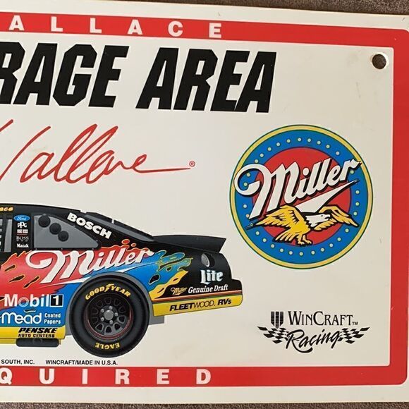 ‎Vintage NASCAR Rusty Wallace garage pass sign license plate - Picture 5 of 8